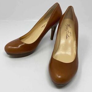 Marc Fisher‎ Size 6M Sydney Brown Leather Platform Heels Wood Heel Pump